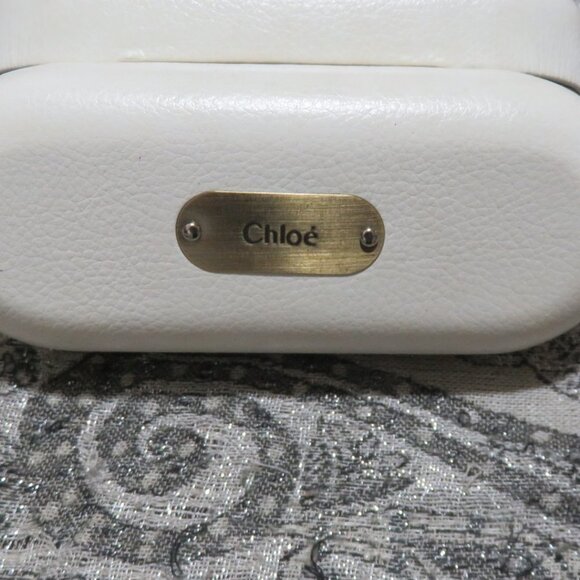 Chloe Accessories - SOLD Chloe eyeglasses or sunglasses case white leather gold nameplate